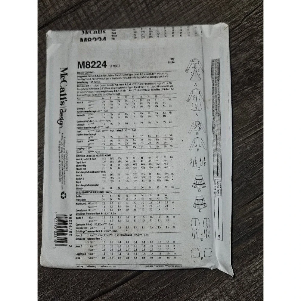 McCalls mccall m8224